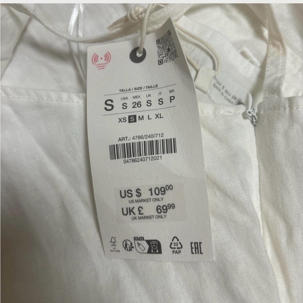Zara White Embroidered Maxi Dress - Picture 4 of 4